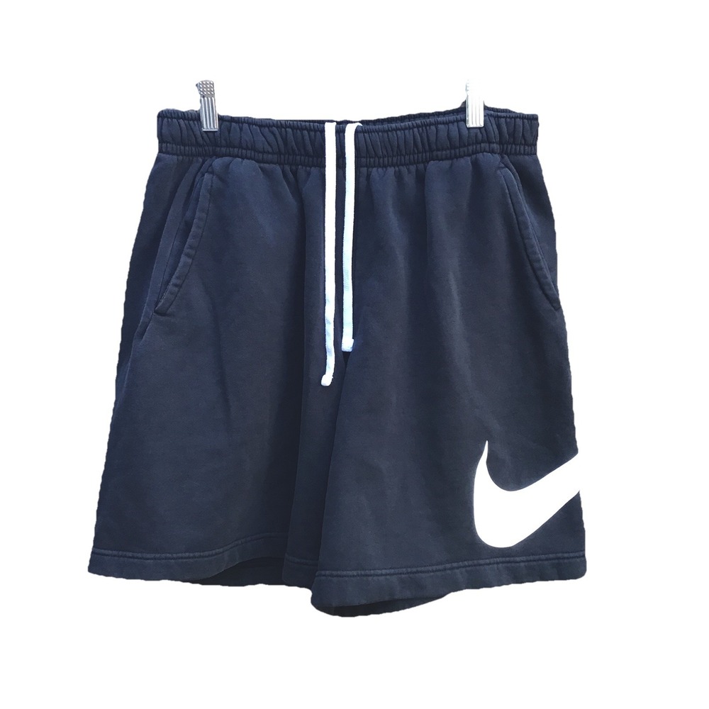 Nike Sportswear Club Fleece Shorts Men's Medium Black Big Swoosh 30x8.5